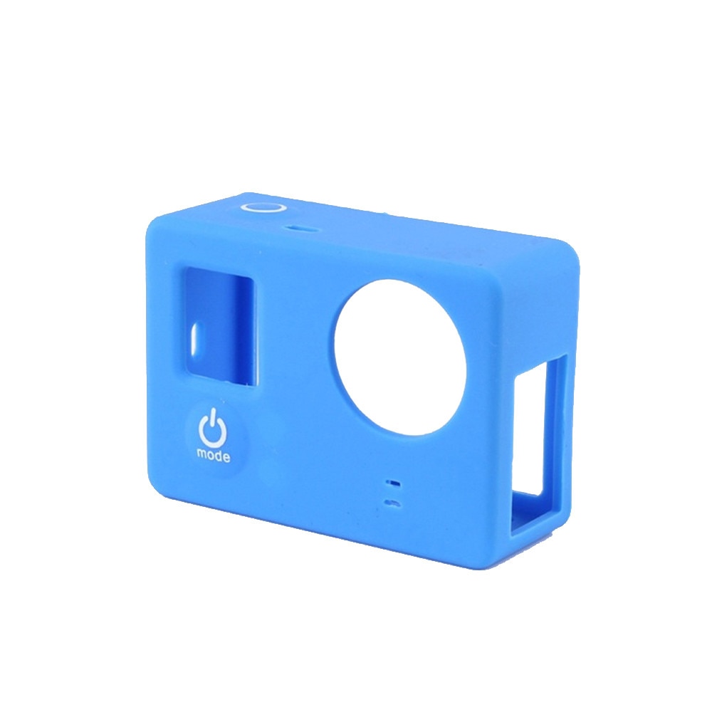 Carcasa de protectie din silicon, compatibila cu GoPro Hero 3, 3+ si 4, Albastra