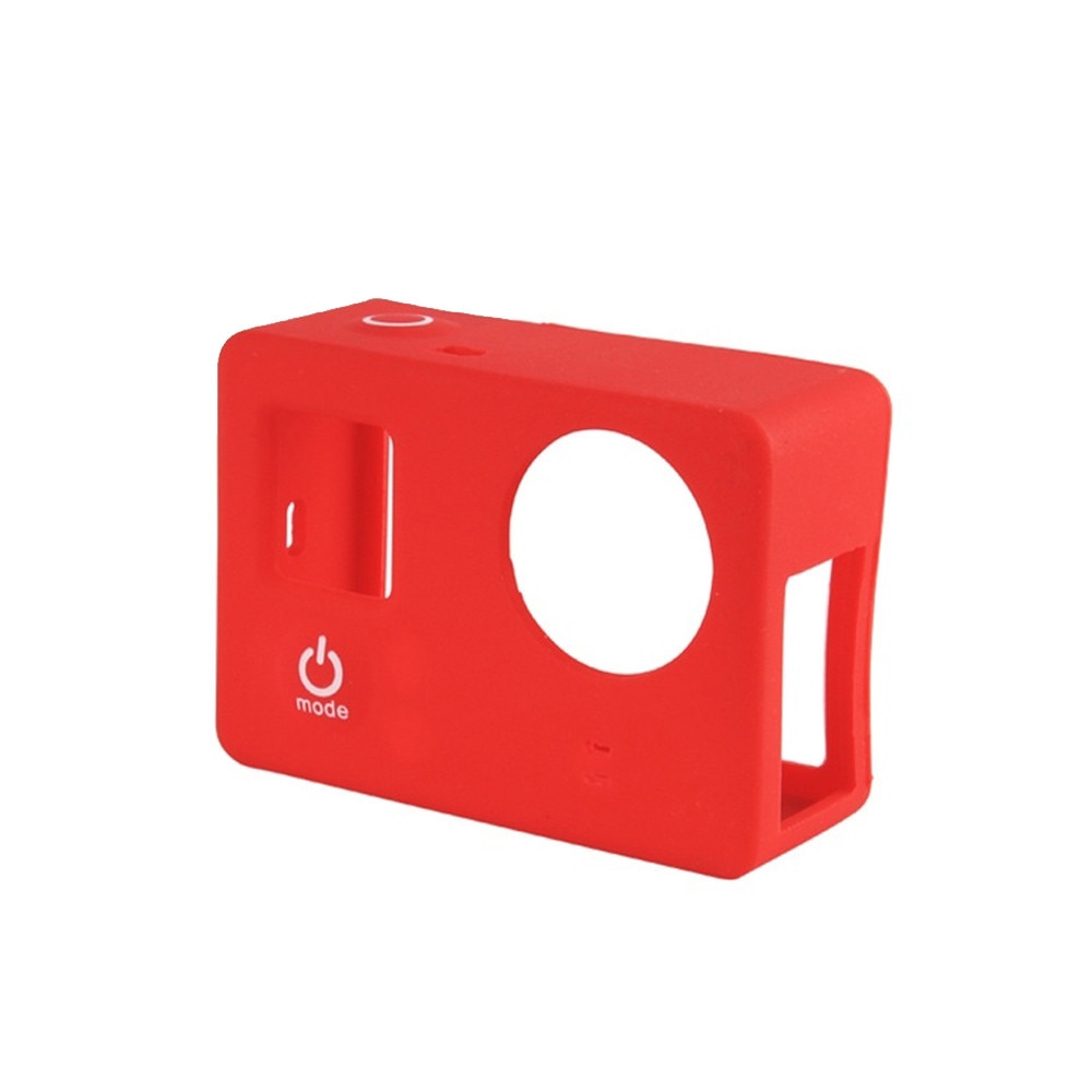 Carcasa de protectie din silicon, compatibila cu GoPro Hero 3, 3+ si 4, Rosie