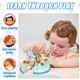 Tort aniversar de jucarie cu scai, cutit de taiat, lumini, 37 elemente, PP, +3 ani, 15 cm, Albastru
