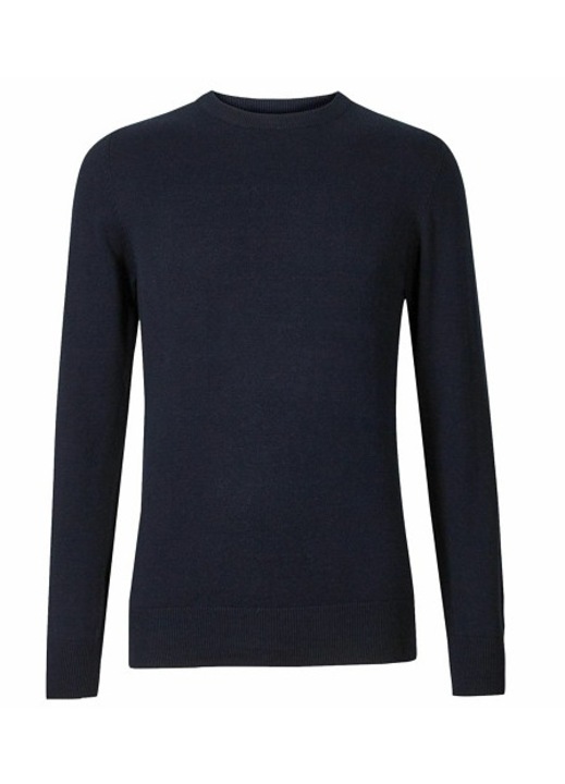 Пуловер, тънък, памучен, 100%, класическа кройка, за мъже, тъмносин, Тъмносин