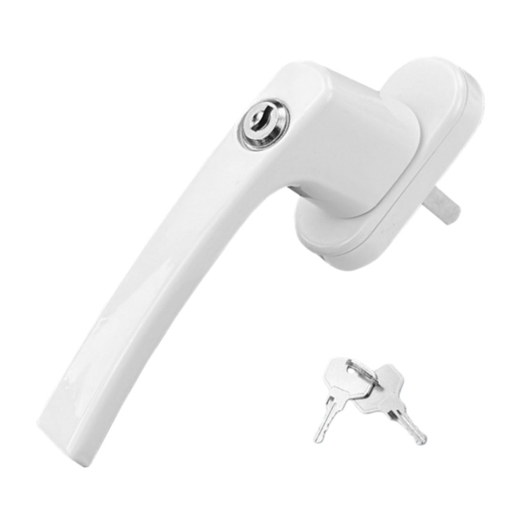 Maner fereastra, Fantasy, design extra gros, 12mm, universal, alb, set cu 2 chei