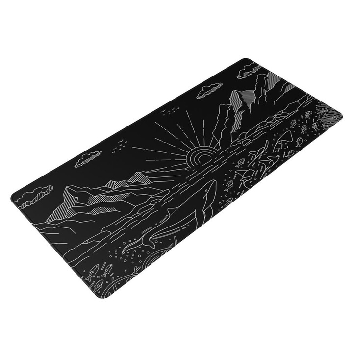 Mousepad Gaming DARK PROJECT Nostra Negru, 900x400x4mm, margini cusute, suprafata microtexturata