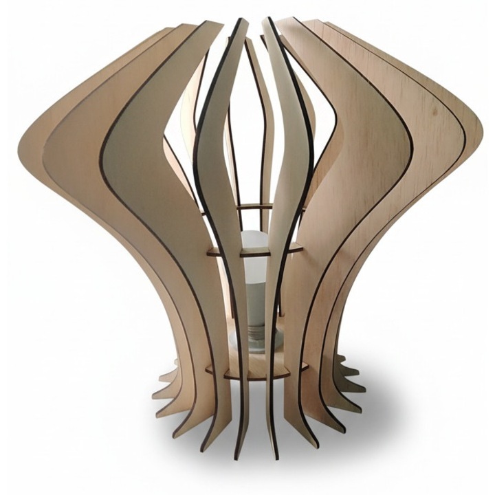 Lampa lemn, model floare