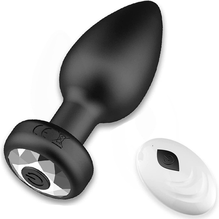 Stimulator Anal cu Telecomanda – 10 Moduri de Vibratie, Reincarcabil, Waterproof, Silicon Medical, erotic, dop anal, vibrator, intim