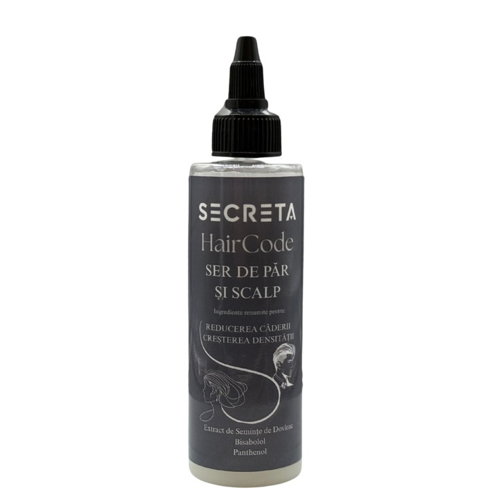 Secreta HairCode, Ser pentru Cresterea Parului si Reducerea Caderii, Ofera Densitate si Volum, Pentru Scalp Sensibil, Femei si Barbati, 100 ml
