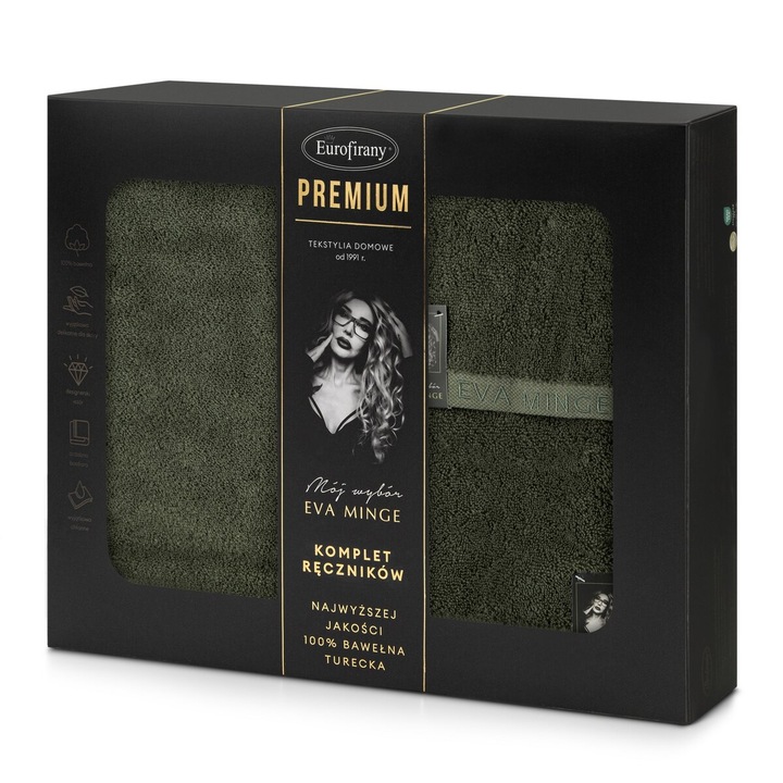 Set de prosoape VENUS 3 Eva Minge 46 x 36 x 7 verde inchis Eurofirany