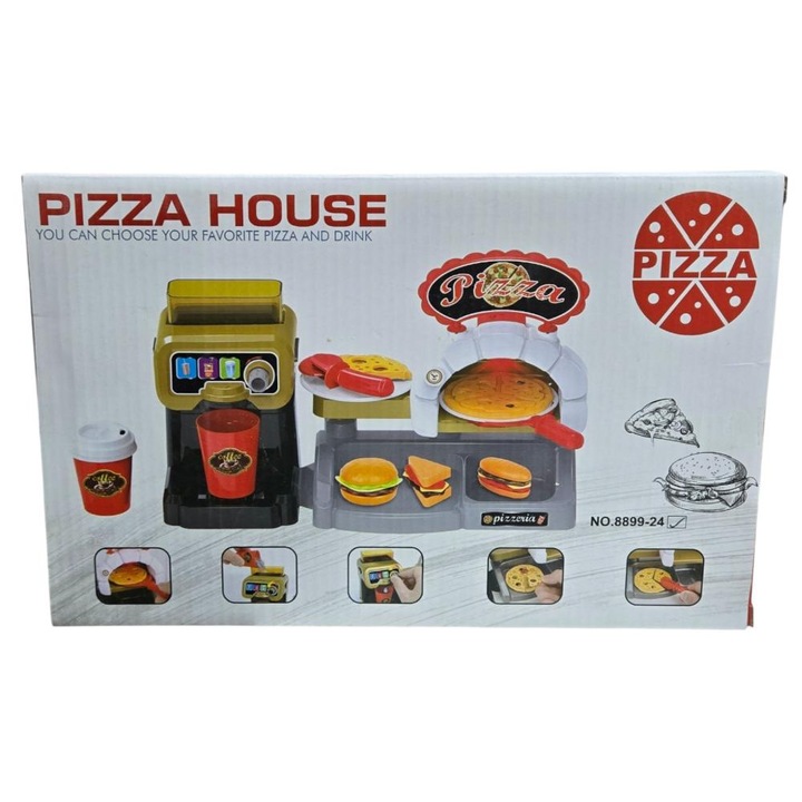 Set joacă cu accesorii, Piccolino, cu lumini și sunete, cuptor pizza, plastic
