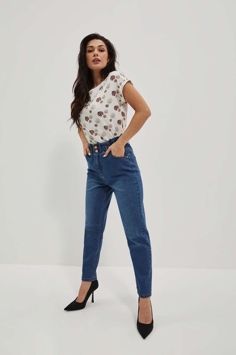 Sötétkék magas derekú farmer, BLUE