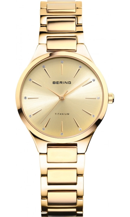 Ceas de dama BERING 15630-333, clasic si elegant, din titan, disponibil in culoarea aurie