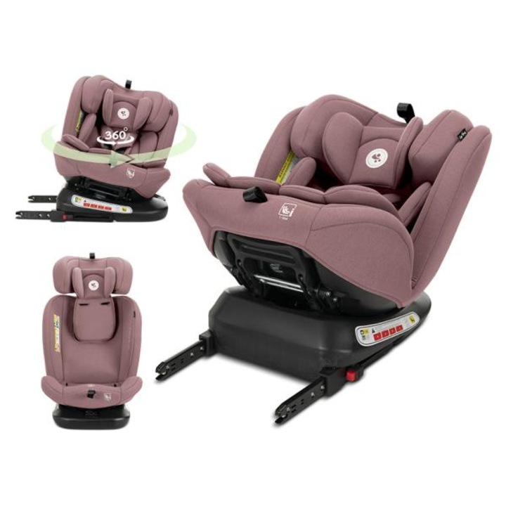 Scaun auto pentru copii, Lorelli, Capella, i-Size, Isofix, rotativ 360 grade, spatar reglabil 4 pozitii, tetiera reglabila, 0 luni-12 ani, 40-150 cm, Pink