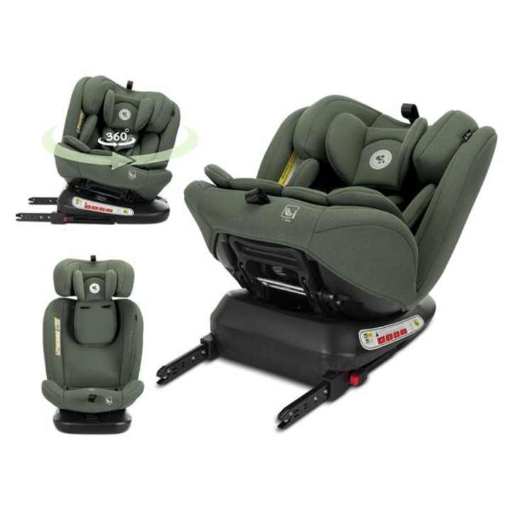Scaun auto pentru copii, Lorelli, Capella, i-Size, Isofix, rotativ 360 grade, spatar reglabil 4 pozitii, tetiera reglabila, 0 luni-12 ani, 40-150 cm, Green