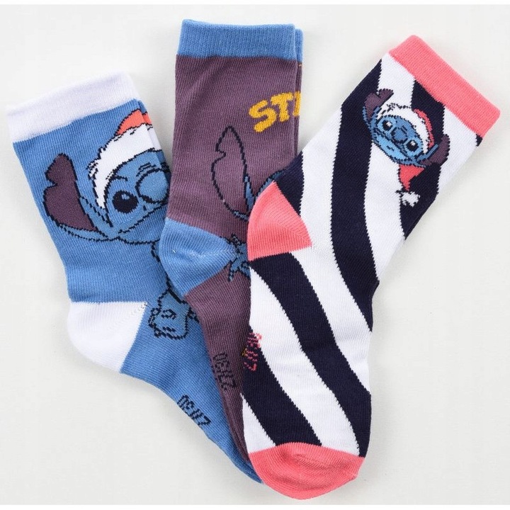 Ajándékszett 3 pár karácsonyi zokni Lilo & Stitch 34452, Kék