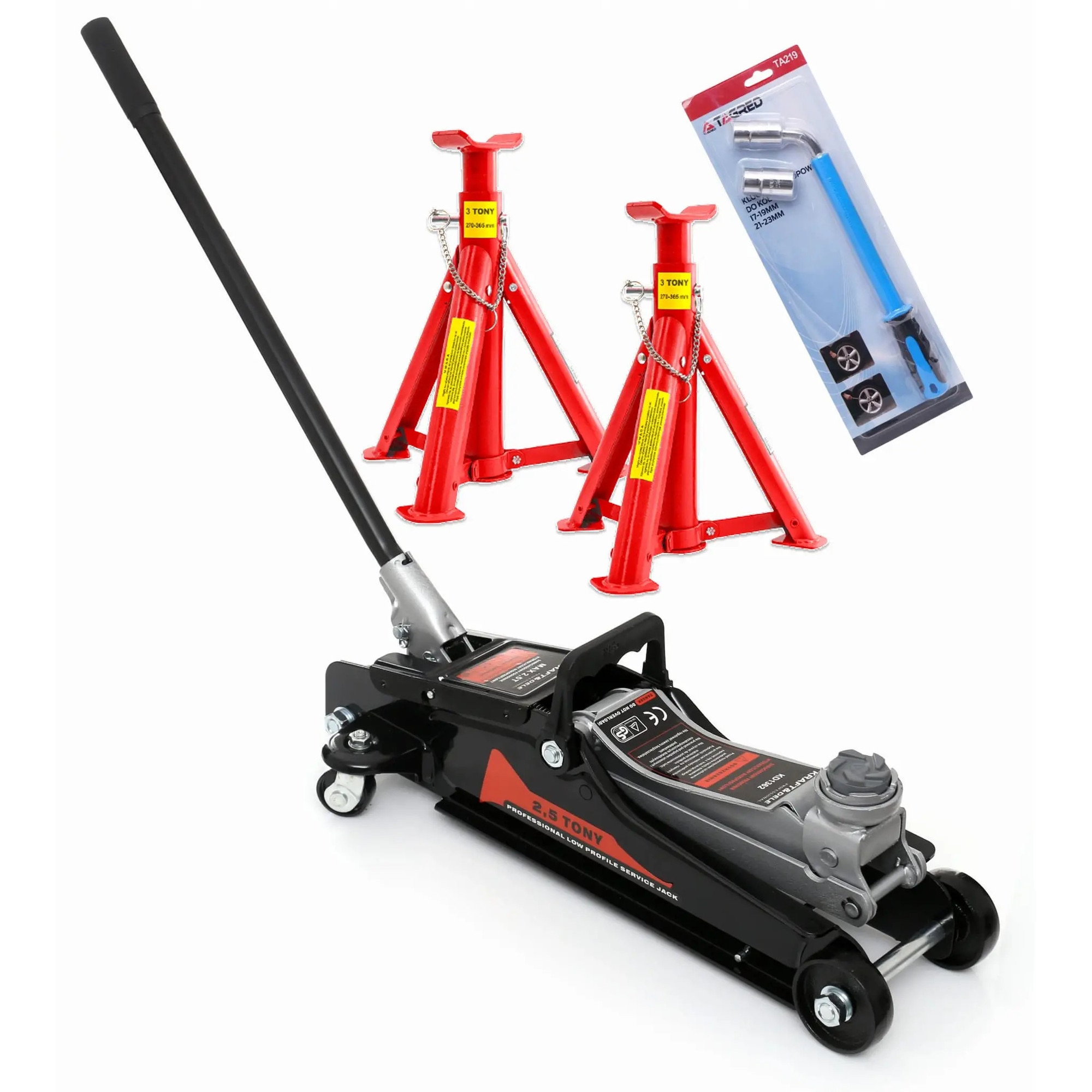 Pachet Cric Hidraulic 2.5T, cheie telescopica tip L, set capre auto 3T ...