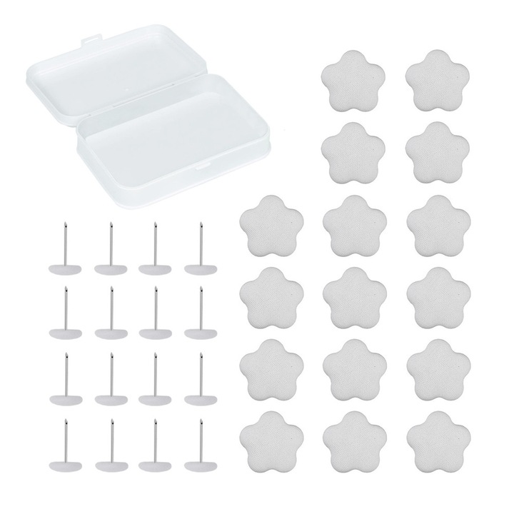 Set 16 cleme plapuma, forma de stea, 2 fete, design de deblocare cu un singur clic, Simplu de utilizat, Potrivit pentru perne, perdele, plapumi, paturi, material textil moale, 3x3.5 cm, Gri