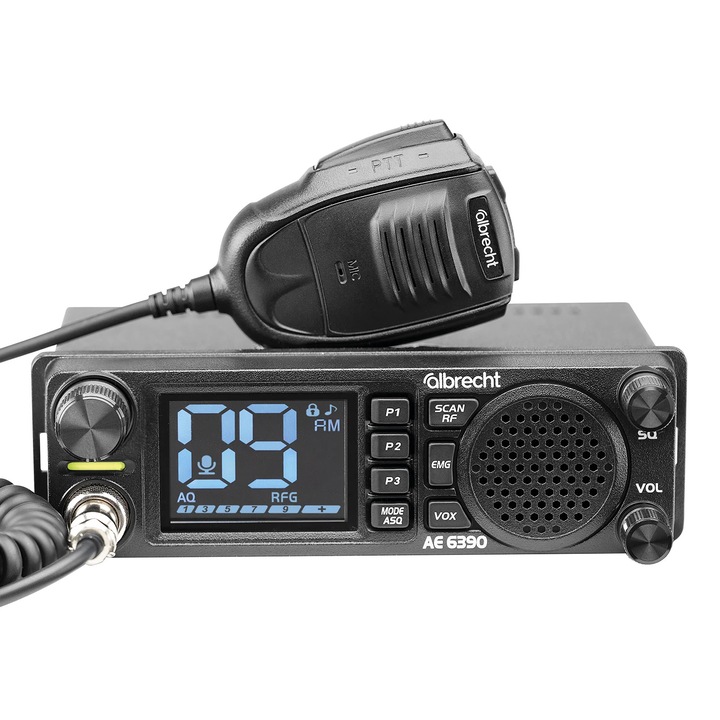 Statie radio CB Albrecht AE 6390, ecran 2 "4", difuzor 2W, hands-free VOX