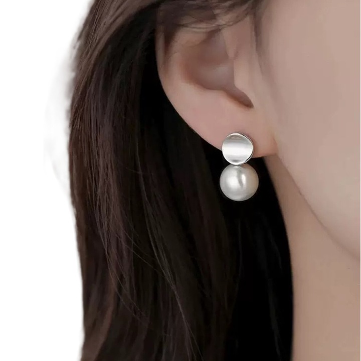 Cercei din argint 925 cu perle, stil elegant, pentru femei