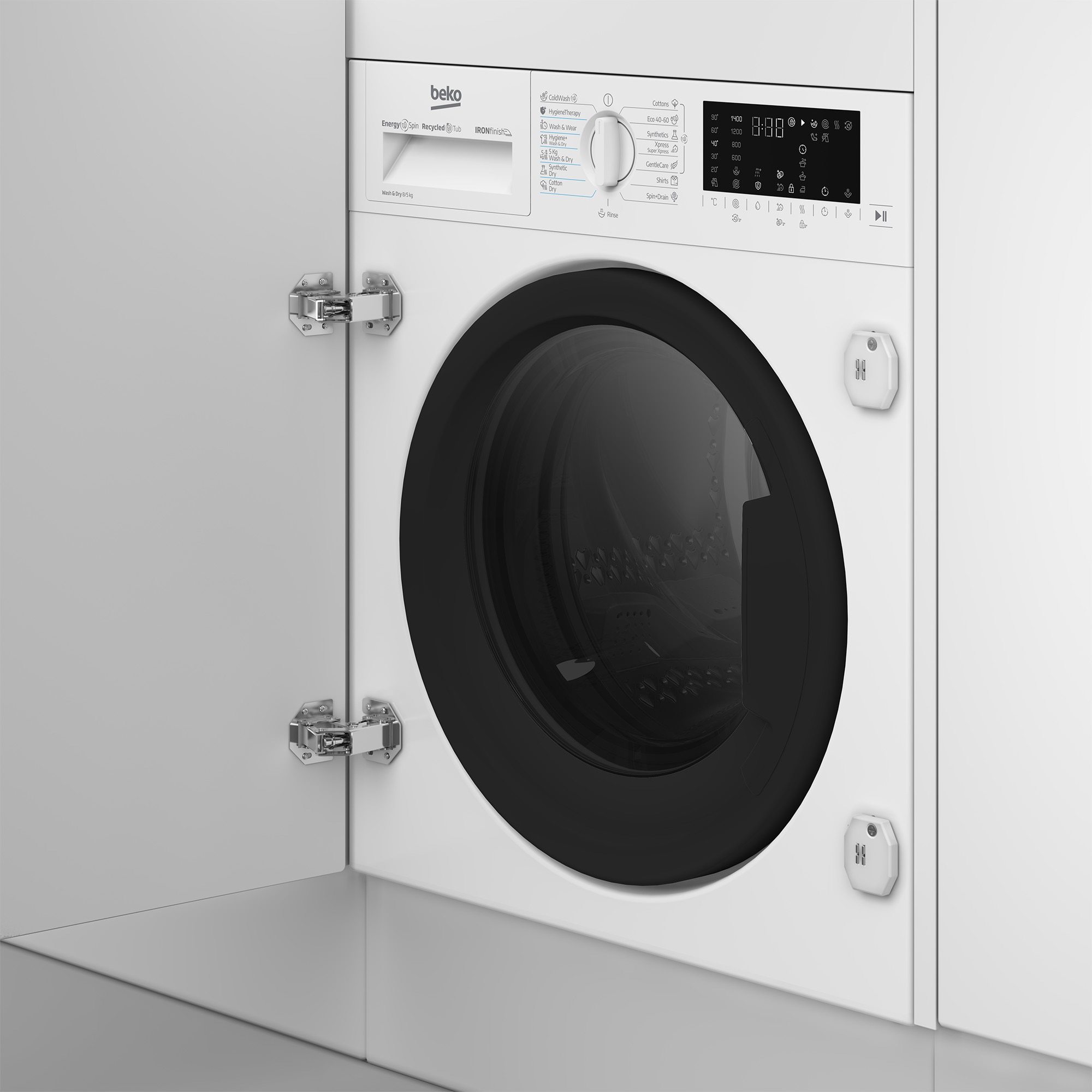 Masina de spalat rufe cu uscator Beko B5DBT68547W, 8/5 kg, 1400 RPM, Alb
