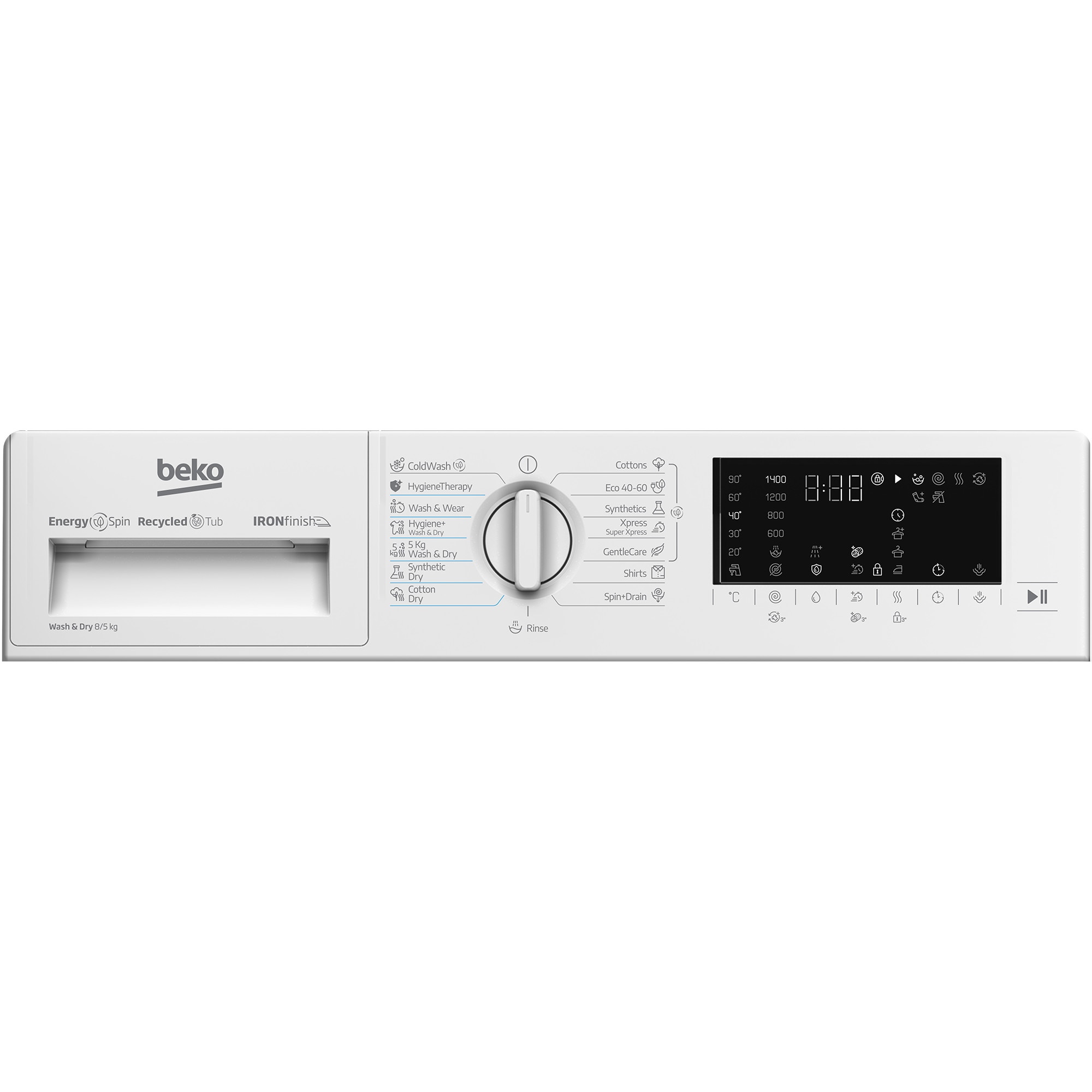 Masina de spalat rufe cu uscator Beko B5DBT68547W, 8/5 kg, 1400 RPM, Alb