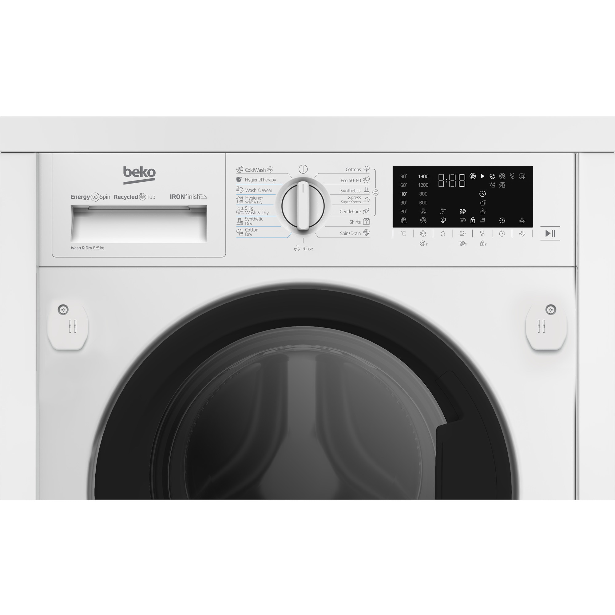Masina de spalat rufe cu uscator Beko B5DBT68547W, 8/5 kg, 1400 RPM, Alb