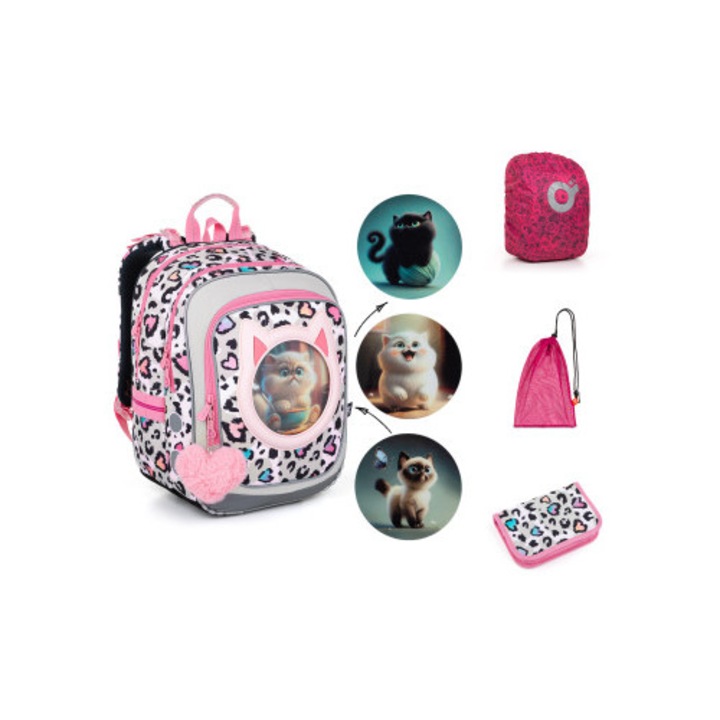 Set ghiozdan TOPGAL, 3 piese, design tematic, multicolor, recomandat de la 6 ani