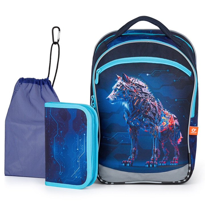 Set ghiozdan TOPGAL COCO 24016, 3 piese, spate ergonomic, material durabil, multicolor