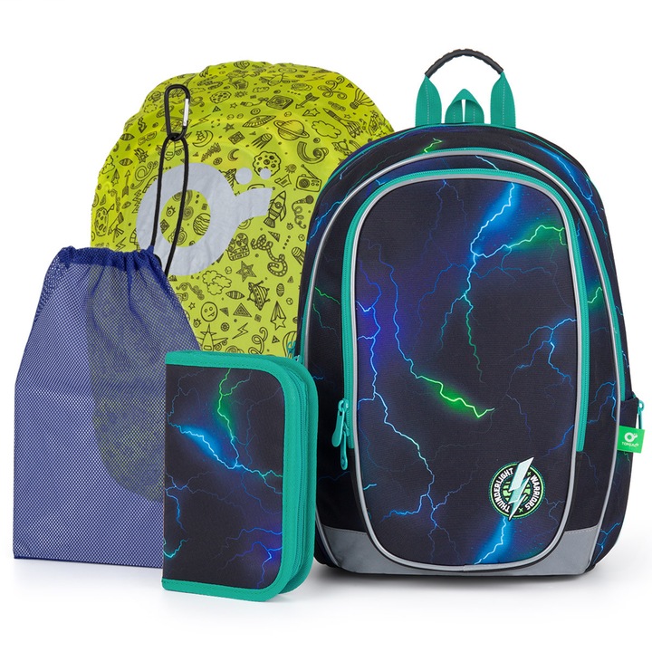 Set ghiozdan TOPGAL MIRA 24019, 3 piese, design tematic, spate ergonomic, multicolor