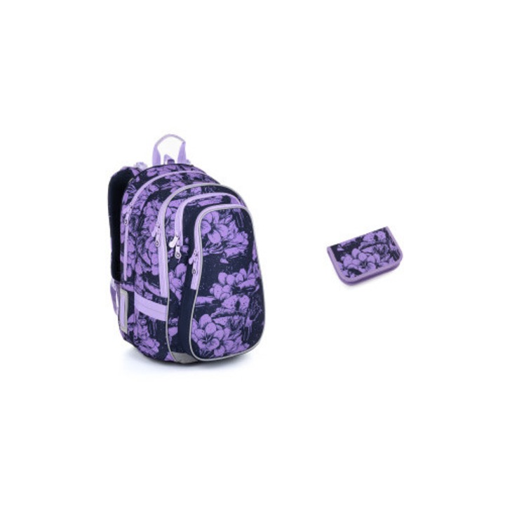 Set ghiozdan TOPGAL LYNN, 3 piese, lila, spate ergonomic