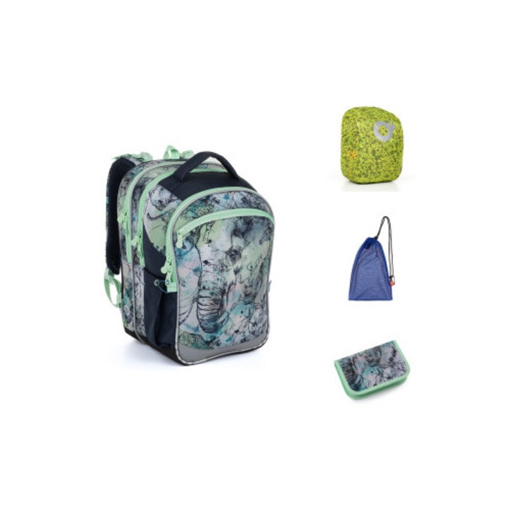 Set ghiozdan TOPGAL COCO 23016, 3 piese, spate ergonomic, material durabil, multicolor