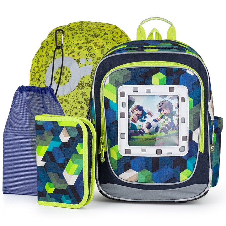 Set ghiozdan TOPGAL ENDY 24015, 3 piese, design tematic, multicolor