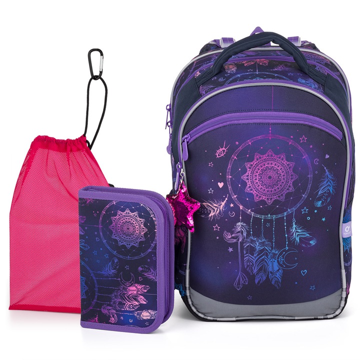 Set ghiozdan TOPGAL COCO 25006, 3 piese, spate ergonomic, compartimente multiple, multicolor