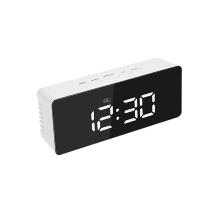 Dekoratív óra elektronikus ébresztővel, öröknaptár móddal, digitális kijelzővel, Slowmoose zene