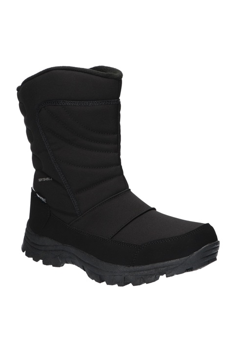Ghete de iarna Barbati, American Club, Sn38, Fermoar lateral, Slip-On, Izolati cu fleece, Softshell, Tripletex, Negru 46