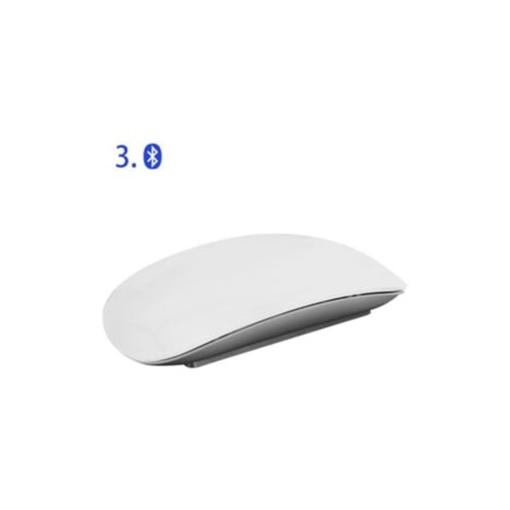 Mouse wireless, alb, cu suprafata Multi-Touch, reincarcabil, set Aquaforge