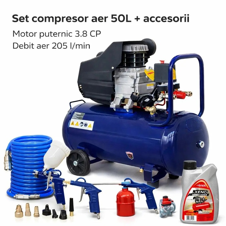 50 literes légkompresszor csomag, Sűrített levegős tartozékkészlet, Kompresszorolaj, Kraft&Dele KD401, Tagred, TA103, Kraft&Dele, NR853