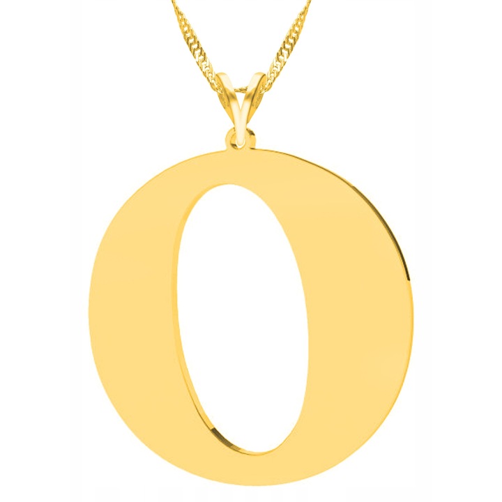 Colier Dama, Larezo, Motiv Litera, Argint 925 Cu Aur, Lungime Reglabila 42 cm, Bijuterie Perfecta Pentru Cadou, Auriu