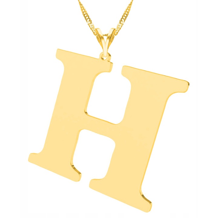 Colier Dama, Larezo, Motiv Litera, Argint 925 Cu Aur, Lungime Reglabila 42 cm, Bijuterie Perfecta Pentru Cadou, Auriu