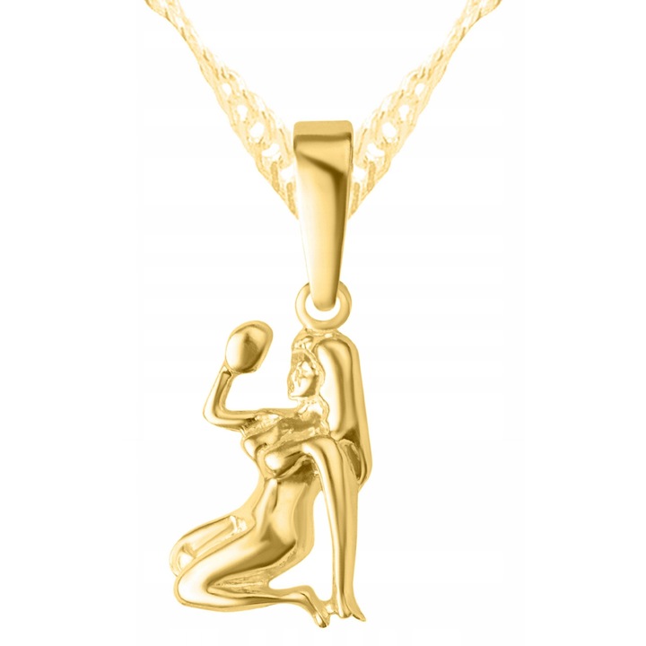 Colier Dama, Larezo, Motiv Fecioara, Argint 925 Cu Aur, Lungime Reglabila 42, Bijuterie Perfecta Pentru Cadou, Auriu, 42 CM