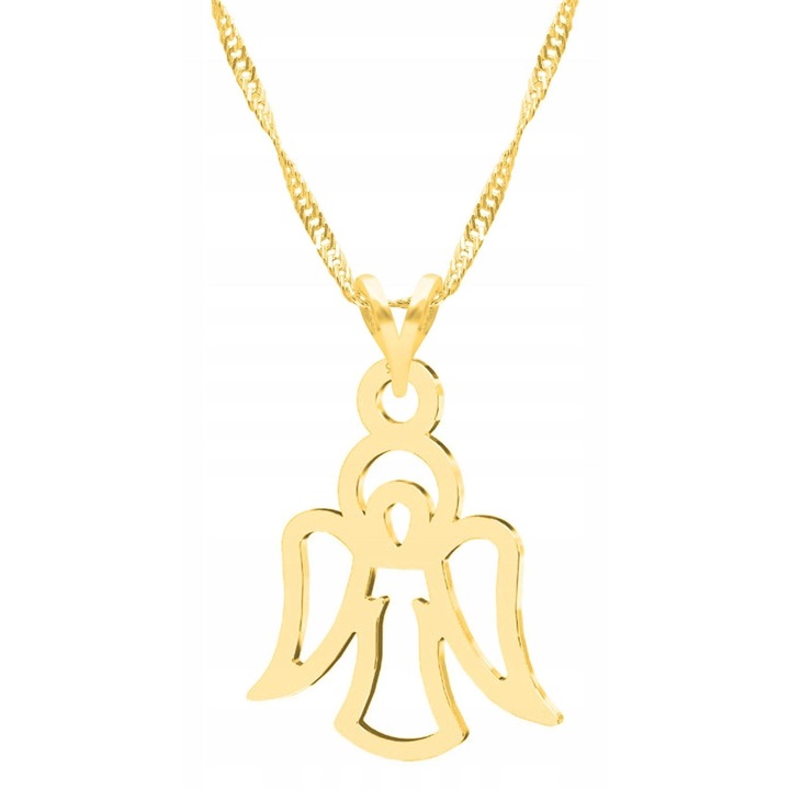 Colier Dama, Larezo, Motiv Ingeras, Argint 925 Cu Aur, Lungime Reglabila 42, Bijuterie Perfecta Pentru Cadou, Auriu, 42 CM