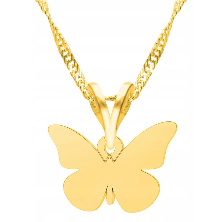 Colier Dama, Larezo, Motiv Fluture, Argint 925 Cu Aur, Lungime Reglabila 42 cm, Bijuterie Perfecta Pentru Cadou, Auriu