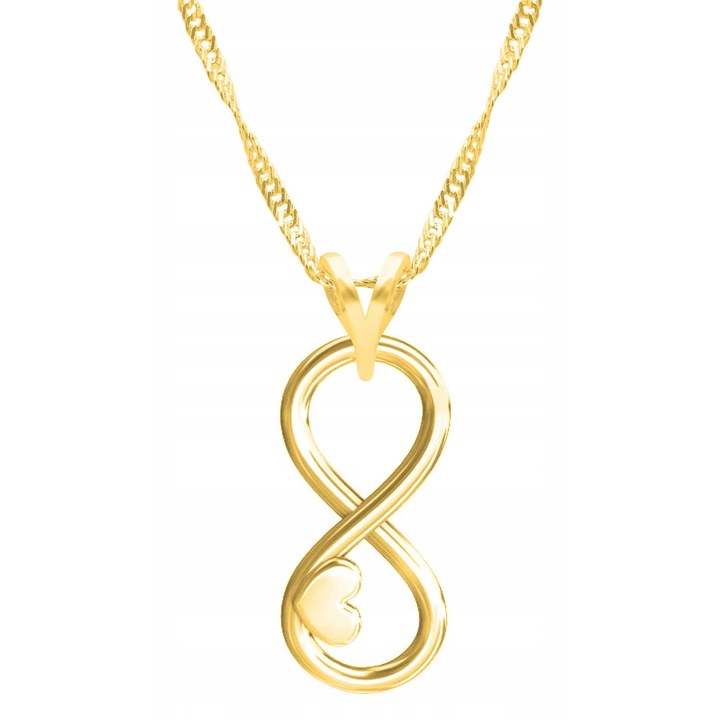 Colier Dama, Larezo, Motiv Infinit, Argint 925, Lungime Reglabila 42 cm, Auriu, 42 CM