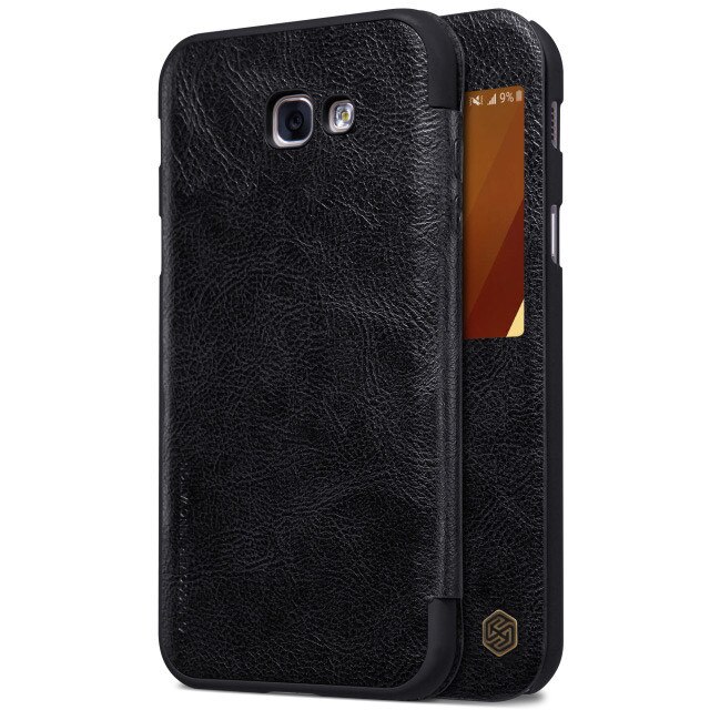 Husa de protectie tip carte NILLKIN QIN, cu FEREASTRA, pentru Samsung Galaxy A7 (2017) / A720, neagra