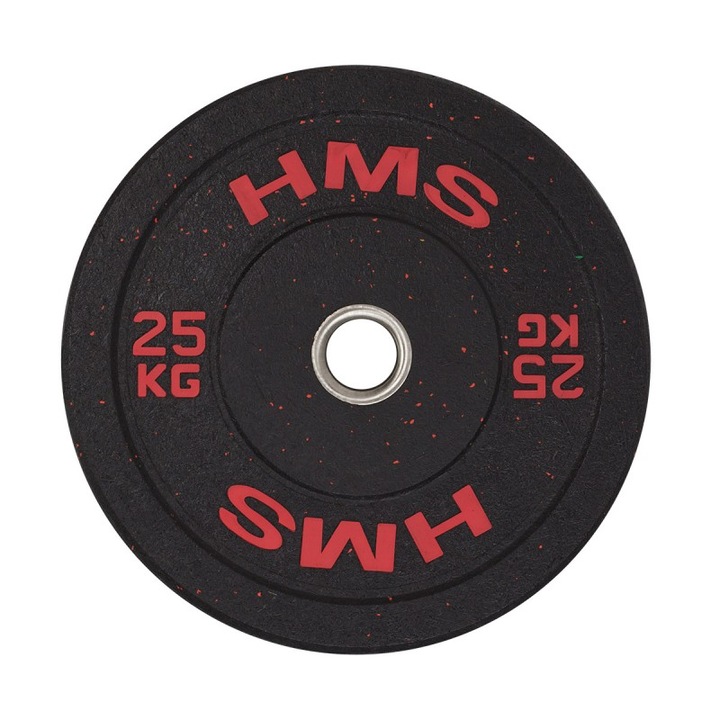 Гумен диск HMS HTBR25, 25 кг, 51 мм, Черен/Червен