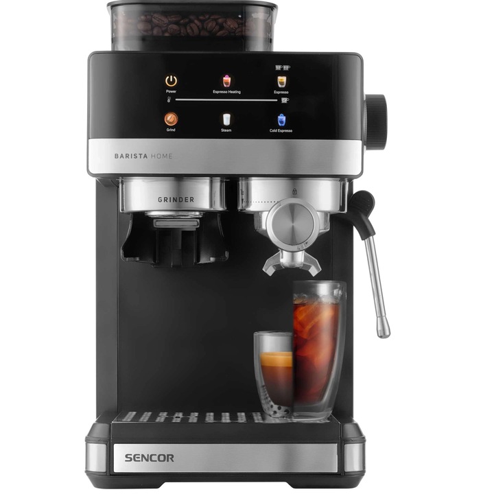 Espressor manual Sencor SES 5000SS, 1350W, 1.8L, culoare mrozona
