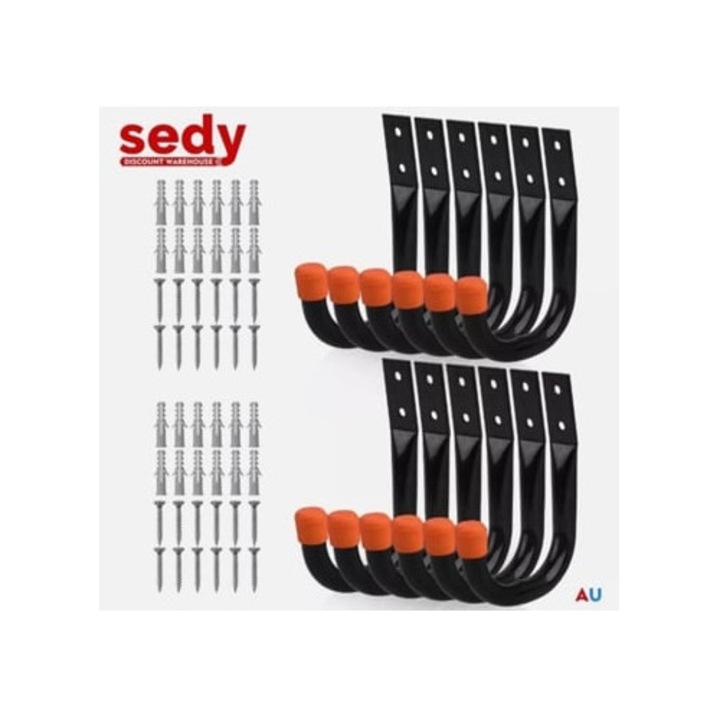 12 db-os Garázs Tároló Kampókészlet, Fali Rendszerező, Nagy Teherbírású Acél, Többszínű