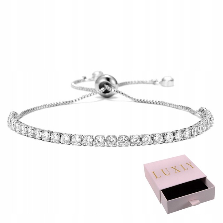 Bratara Reglabila Cu Cutie, Luxmen, Argint 925, Inchidere Functionala, Hipoalergenica, Usor De Purtat Si De Ajustat, Argintiu
