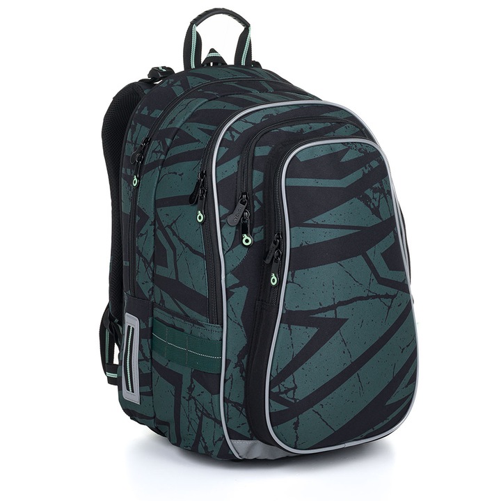Ghiozdan Green Stone Topgal LYNN 24018, ergonomic, 2 compartimente