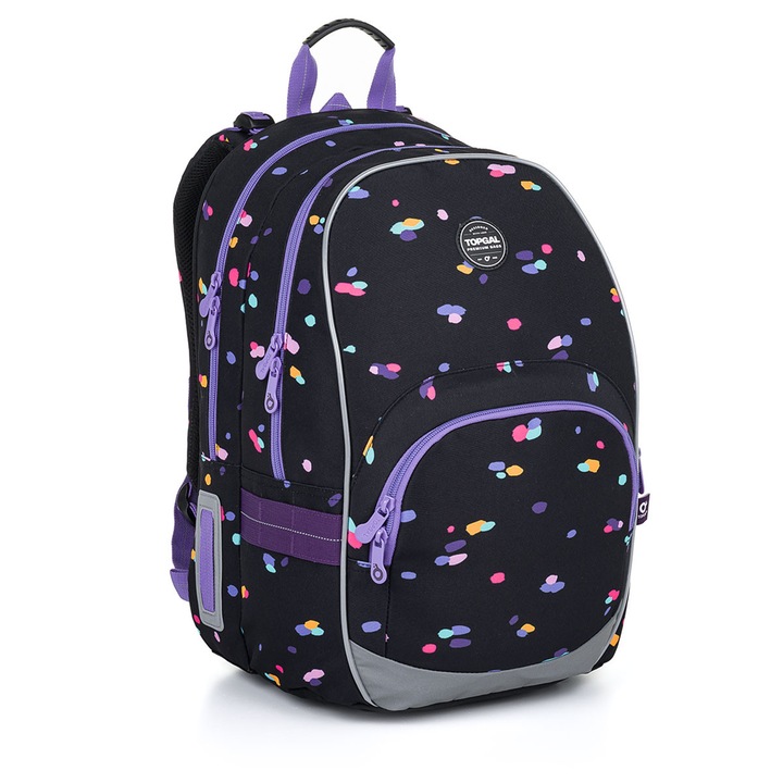 Ghiozdan Colourful Dots Topgal KIMI 24010, ergonomic, 2 compartimente