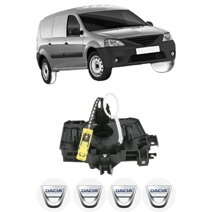 Spirala Airbag Pentru Volan DACIA LOGAN EXPRESS (FS_) din 2007-2012, Auto, 4x Stickere auto cu DACIA