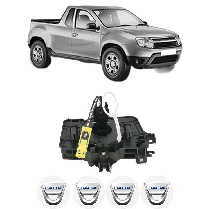 Spirala Airbag Pentru Volan DACIA LOGAN Pickup (US_) din 2008-2013, Auto, 4x Stickere auto cu DACIA