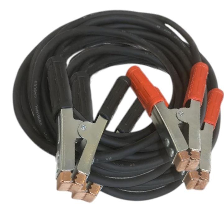Set 2 cabluri pornire auto 2X 4M pentru 12v/24v, 600A alimentare transfer curent baterie auto, utilaje agricole, Starting Cables
